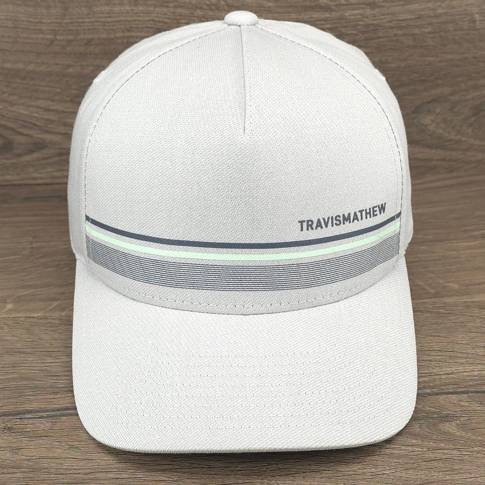 TravisMathew Hat Cap Fitted Grey Women Golf Sport Casual Lightweight Flexfit S M